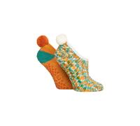 ELLE Women's 2 Pair Cosy Mary Jane Socks in Burnt Orange | Size: 4-8 Elle Burnt Orange 4-8