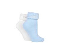 Elle 2 Pair Original Cosy Bed Socks In Blue Blue 4-8