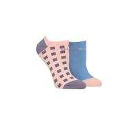 ELLE Women's 2 Pair Plain, Patterned & Striped Bamboo No Show Socks in Rose Gold | Size: 4-8 Elle Rose Gold 4-8