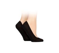 Elle 2 Pair Smooth Nylon Shoe Liners In Black Black 4-8