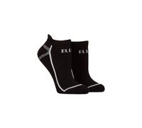 Elle Ladies Sports Trainer Socks Pack of 2 (UK, Numeric, 4, 8, Regular, Regular, Plain Black)