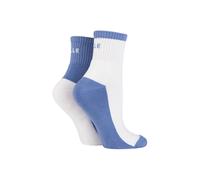 Elle 2 Pair Sports Cushioned Ankle Socks In Blue Blue 4-8