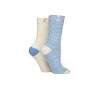 Elle Ladies Velvet Soft and Sparkle Boot Socks Pack of 2 Size 4-8 in Assorted Colours Perfect for Walking and Hiking (UK, Numeric, 4, 8, Regular, Regular, Powder Blue)