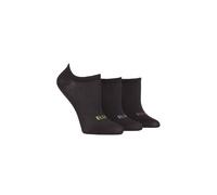 Elle 3 Pair Sport Mesh Bamboo No Show Socks In Black Black 4-8