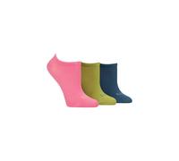 Elle 3 Pair Sport Mesh Bamboo No Show Socks In Pink Pink 4-8