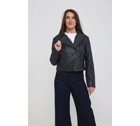 Elle Armin Leather Biker Jacket - Blue - 8 - Blue