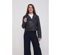 Elle Armin Leather Biker Jacket In Blue Blue 8