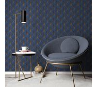 Elle By Erismann Luxury Avantgarde Vinyl Wallpaper In Blue