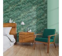 Elle Decoration By Erismann Mystic Spell - Green - Abstract and Lifestyle|Brick, Wood & Tile|Geometric|metallic|Metallic & Glitter