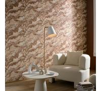 Elle Decoration By Erismann Mystic Spell - Terracota - Abstract and Lifestyle|Brick, Wood & Tile|Geometric|metallic|Metallic & Glitter