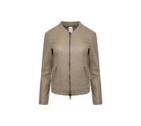 Elle Emma Leather Biker Jacket In Green Green 8