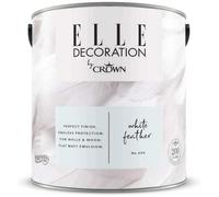 ELLE Decoration by Crown Flat Matt Paint White Feather - 2.5L