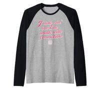 Elle I Don't Run But I Do Walk with Conviction Cursive Text Raglan Baseball Tee