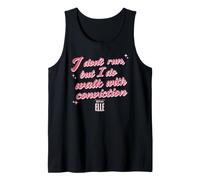 Elle I Don't Run But I Do Walk with Conviction Cursive Text Tank Top