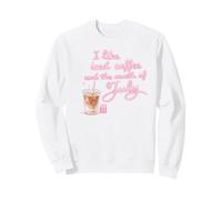 Elle I Like Iced Coffee And The Month Of July Pink Neon Text Sweatshirt