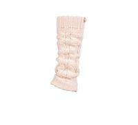 ELLE Ladies 1 Pair Chunky Cable Knit Leg Warmers - Ballet Pink One Size