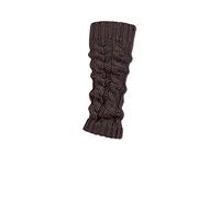 ELLE Ladies 1 Pair Chunky Cable Knit Leg Warmers - Charcoal One Size