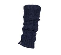 ELLE Ladies 1 Pair Chunky Cable Knit Leg Warmers - Navy One Size