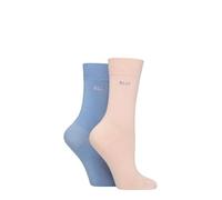 ELLE Ladies Bamboo Fibre Socks - Soft, Breathable & Cooling Plain Socks in a Multipack of 2 Pairs Sizes 4-8 (UK, Numeric, 4, 8, Regular, Regular, Parisian Rose)