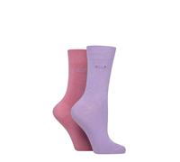 ELLE Ladies Bamboo Fibre Socks - Soft, Breathable & Cooling Plain Socks in a Multipack of 2 Pairs Sizes 4-8 (UK, Numeric, 4, 8, Regular, Regular, Soft Pastel)