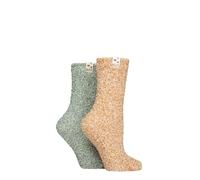 Elle Ladies Bed & Slipper Socks - Soft, Cosy & Warm in Many Colours for Home and Lounging, a Gift Idea for Christmas Pack of 2 Size 4-8 Marmalade