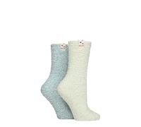 Elle Ladies Bed & Slipper Socks - Soft, Cosy & Warm in Many Colours for Home and Lounging, a Gift Idea for Christmas Pack of 2 Size 4-8 Storm