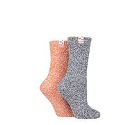Elle Ladies Bed & Slipper Socks - Soft, Cosy & Warm in Many Colours for Home and Lounging, a Gift Idea for Christmas Pack of 2 Size 4-8 Rust 4-8