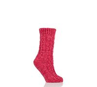 Elle Ladies Chenille Cable Slouch Socks Pack of 1 Cranberry 4-8