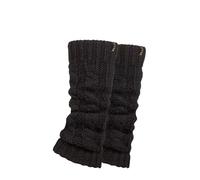 ELLE Ladies Chunky Leg Warmers - Winter Warm Cable Knit Patterned for Ballet, Dance or Casual Wear In One Size 2 Pairs Black