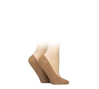 ELLE Ladies Cushioned Sole No Shoe Socks Pack of 2 (UK, Numeric, 4, 8, Regular, Regular, Hazelnut)