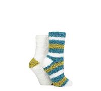Elle Ladies Fluffy and Cosy Blissful Bed Time Socks Pack of 2 Autumn Apple 4-8
