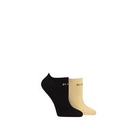 ELLE Ladies No Show Socks -Plain Patterned and Striped Soft Breathable Bamboo Material in a Multipack of 2 Size 4-8 (UK, Numeric, 4, 8, Regular, Regular, Daisy Dream Plain)