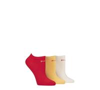ELLE Ladies No-Show Socks - Soft Cotton in Plain, Stripe and Patterned Styles Multipack of 3 Size 4-8 (UK, Numeric, 4, 8, Regular, Regular, Parisian Rose Plain)
