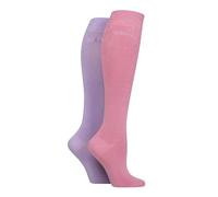 ELLE Ladies Plain Bamboo Knee High Socks Soft, Breathable & Cooling Long 2 Pair Multipack Size 4-8 Colourful for Everyday Casual Wear (UK, Numeric, 4, 8, Regular, Regular, Soft Pastel)