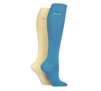 ELLE Ladies Plain Bamboo Knee High Socks Soft, Breathable & Cooling Long 2 Pair Multipack Size 4-8 Colourful for Everyday Casual Wear