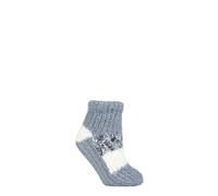 ELLE Ladies Sherpa Lined Slipper Socks Pack of 1 Moon Grey 4-8