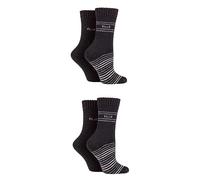 Elle Ladies Soft and Chunky Boot Socks Perfect for Walking, Hiking, Trekking and Outdoor Wear in a Multipack of 4 Pairs Black 4-8