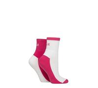 Elle Ladies Sports Cushioned Ankle Socks Pack of 2 (UK, Numeric, 4, 8, Regular, Regular, Hot Pink)