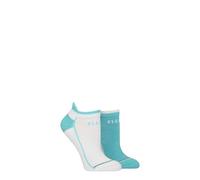 Elle Ladies Sports Trainer Socks Pack of 2 (UK, Numeric, 4, 8, Regular, Regular, Aqua)