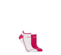 Elle Ladies Sports Trainer Socks Pack of 2 (UK, Numeric, 4, 8, Regular, Regular, Hot Pink)