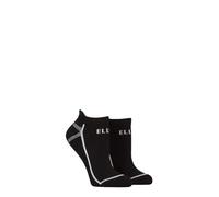 Elle Ladies Sports Trainer Socks Pack of 2 (UK, Numeric, 4, 8, Regular, Regular, Plain Black)