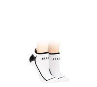 ELLE Ladies Sports Trainer Socks Pack of 2 White/Black 4-8