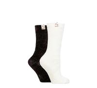 Elle Ladies Super Soft Silky Cosy Chenille Leisure Socks Pack of 2 Size 4-8 in Assorted Colours (as8, numeric, numeric_4, numeric_8, regular, regular, Charcoal Cream)