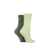Elle Ladies Super Soft Silky Cosy Chenille Leisure Socks Pack of 2 Size 4-8 in Assorted Colours (UK, Numeric, 4, 8, Regular, Regular, Light Pine)