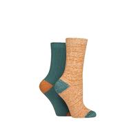 Elle Ladies Velvet Soft and Sparkle Boot Socks Pack of 2 Size 4-8 in Assorted Colours Perfect for Walking and Hiking Marmalade 4-8