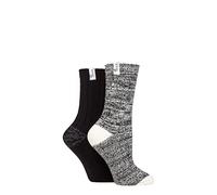 Elle Ladies Velvet Soft and Sparkle Boot Socks Pack of 2 Size 4-8 in Assorted Colours Perfect for Walking and Hiking Blacks 4-8