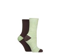 Elle Ladies Velvet Soft and Sparkle Boot Socks Pack of 2 Size 4-8 in Assorted Colours Perfect for Walking and Hiking (UK, Numeric, 4, 8, Regular, Regular, Forager)
