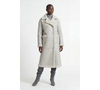 ELLE Women's Morgan Double-Breasted Faux-Shearling Coat in Grey | Size: Large