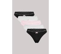Elle Multi Pack (5) Lace Waist Thong Multi