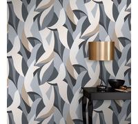 Elle non-woven wallpaper graphic white grey gold metallic 10331-15 (3,56£/1qm)